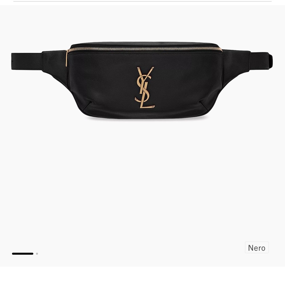 Yves St Laurent Cassandre Classic Belt Bag In Grain De Poudre Embossed Leather